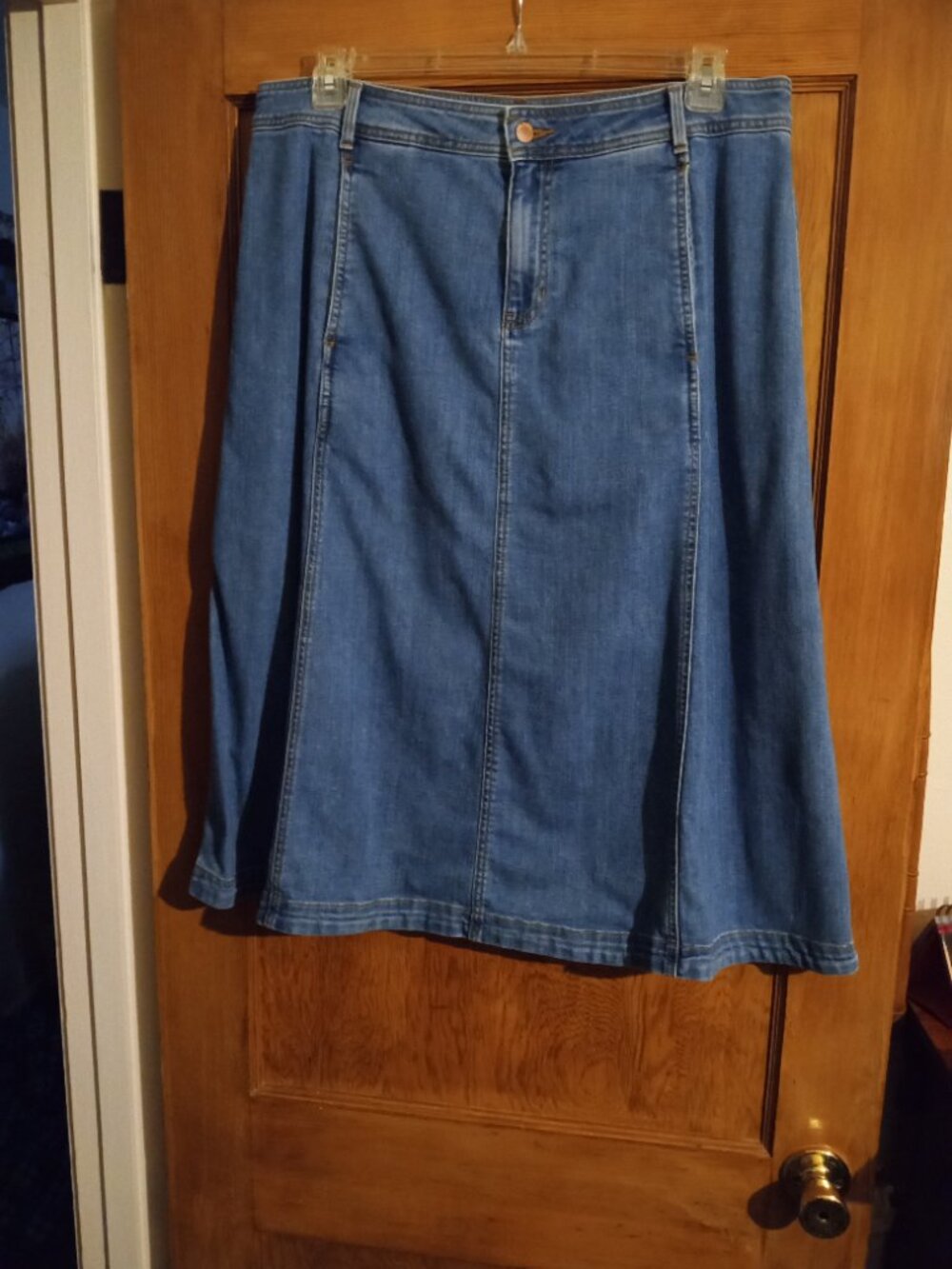 Talbots-Denim Panel Skirt